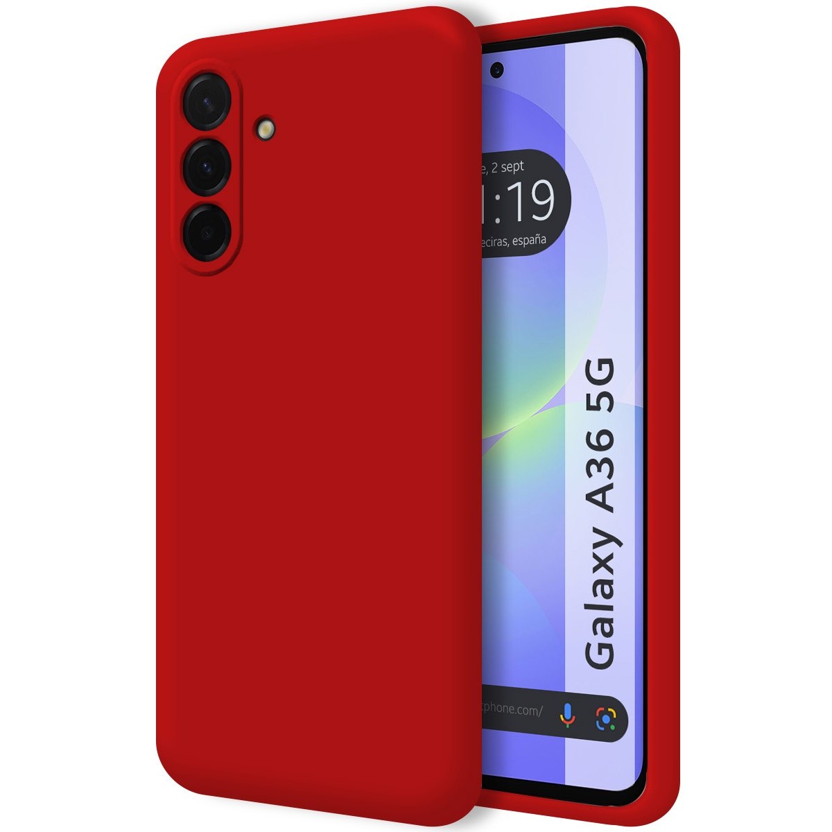 Funda Silicona Líquida Ultra Suave para Samsung Galaxy A36 5G color Roja