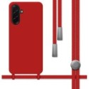 Funda Silicona Líquida con Cordón para Samsung Galaxy A36 5G color Roja