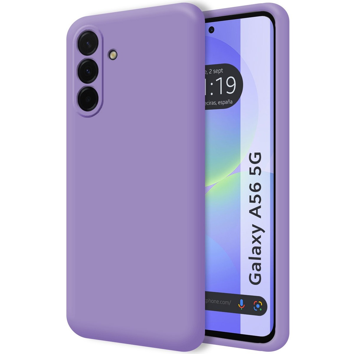 Funda Silicona Líquida Ultra Suave para Samsung Galaxy A56 5G color Morada