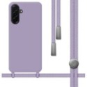 Funda Silicona Líquida con Cordón para Samsung Galaxy A56 5G color Morada