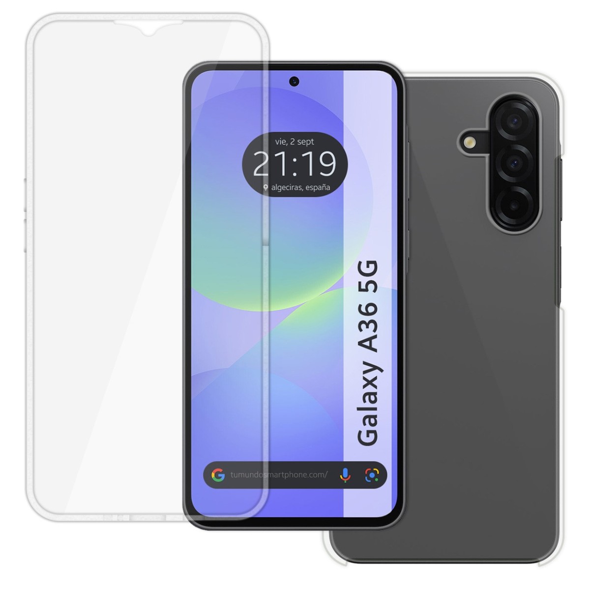 Funda Doble Transparente Pc + Tpu Full Body 360 para Samsung Galaxy A36 5G