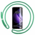 Funda Colgante Transparente para Oppo Reno 13F 4G / 13 F 5G con Cordon Verde Agua