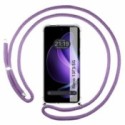 Funda Colgante Transparente para Oppo Reno 13FS 4G / 13 FS 5G con Cordon Morado