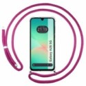 Funda Colgante Transparente para Samsung Galaxy A26 5G con Cordon Rosa Fucsia