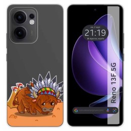 Funda Silicona Transparente para Oppo Reno 13F 4G / 13 F 5G diseño Bufalo Dibujos