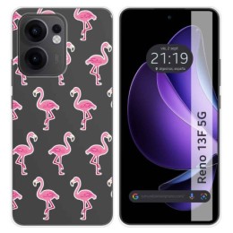 Funda Silicona Transparente para Oppo Reno 13F 4G / 13 F 5G diseño Flamenco Dibujos