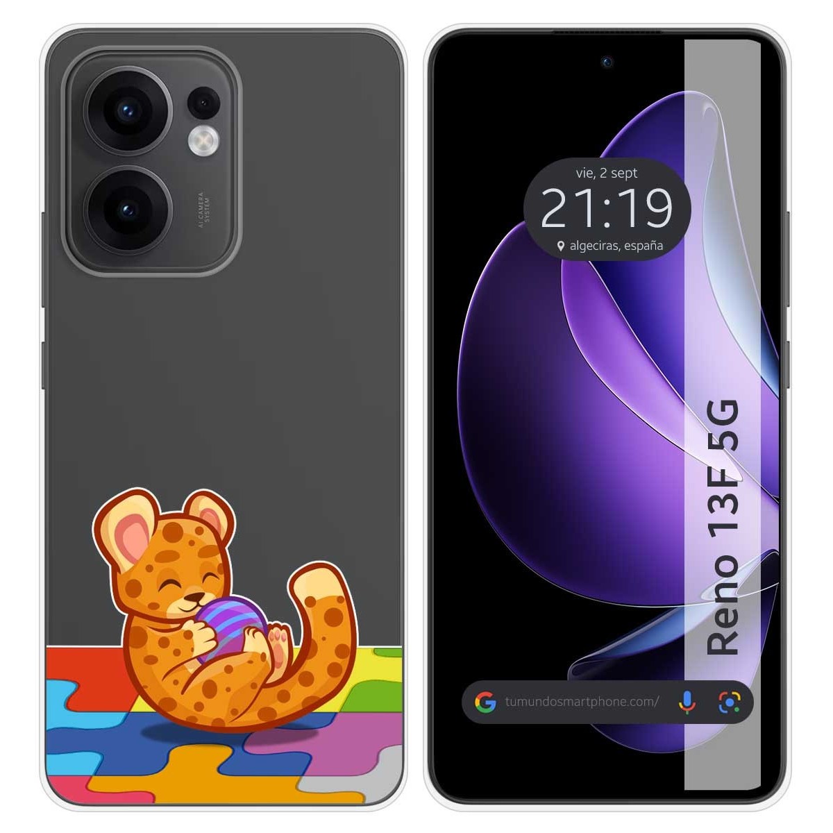 Funda Silicona Transparente para Oppo Reno 13F 4G / 13 F 5G diseño Leopardo Dibujos