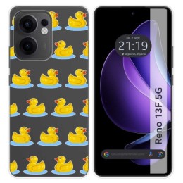 Funda Silicona Transparente para Oppo Reno 13F 4G / 13 F 5G diseño Pato Dibujos