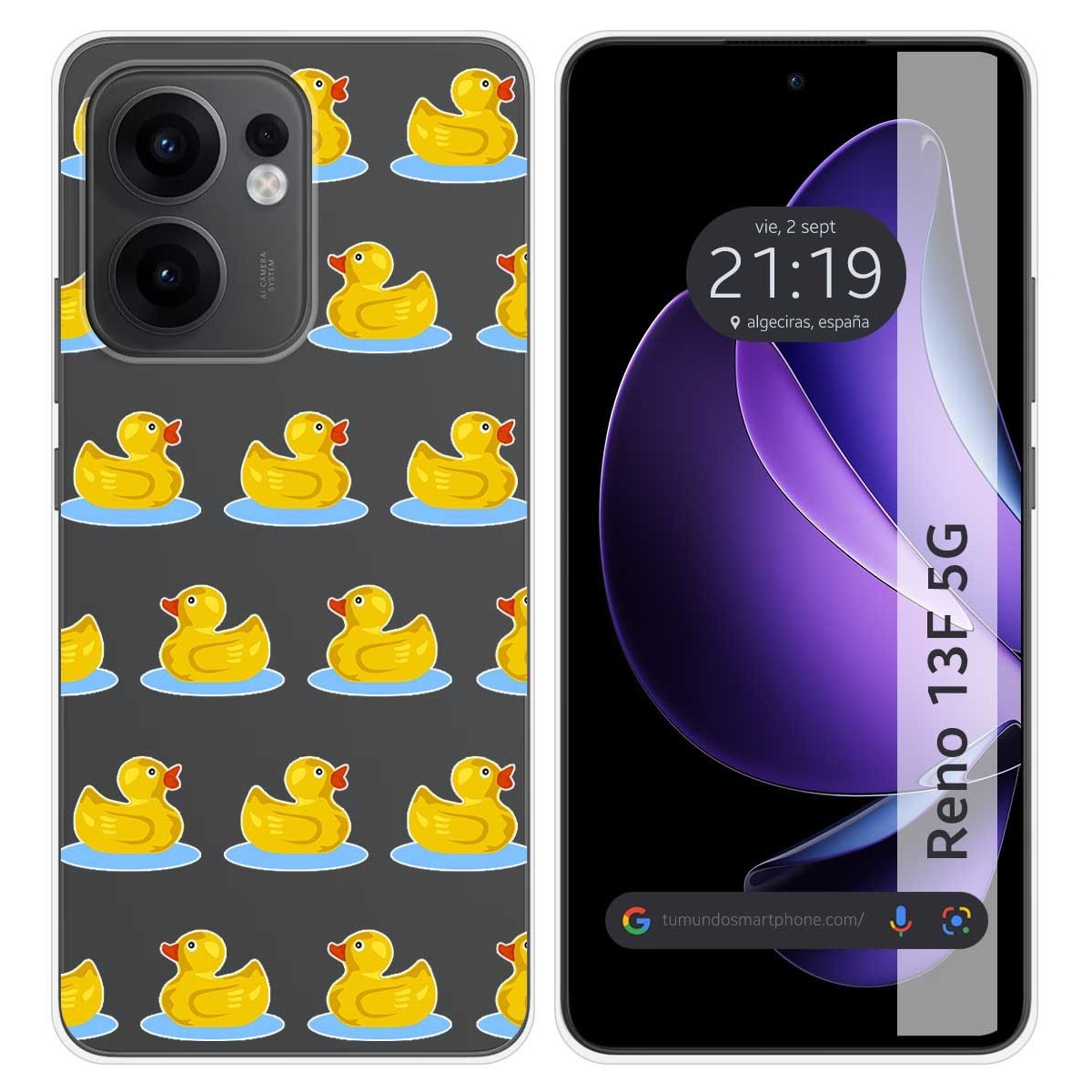 Funda Silicona Transparente para Oppo Reno 13F 4G / 13 F 5G diseño Pato Dibujos
