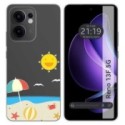 Funda Silicona Transparente para Oppo Reno 13F 4G / 13 F 5G diseño Playa Dibujos
