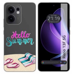 Funda Silicona Transparente para Oppo Reno 13F 4G / 13 F 5G diseño Summer Dibujos