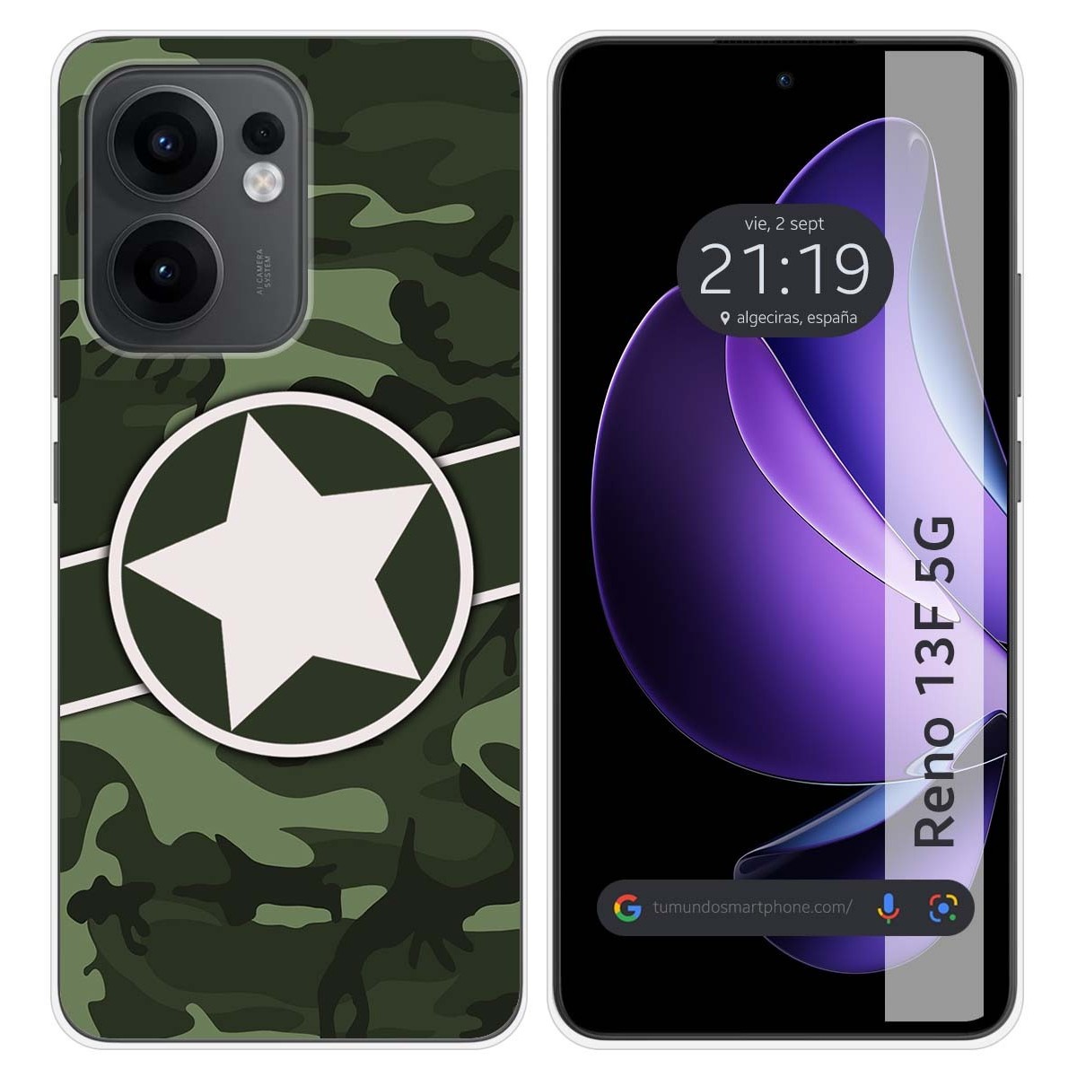 Funda Silicona para Oppo Reno 13F 4G / 13 F 5G diseño Camuflaje 01 Dibujos