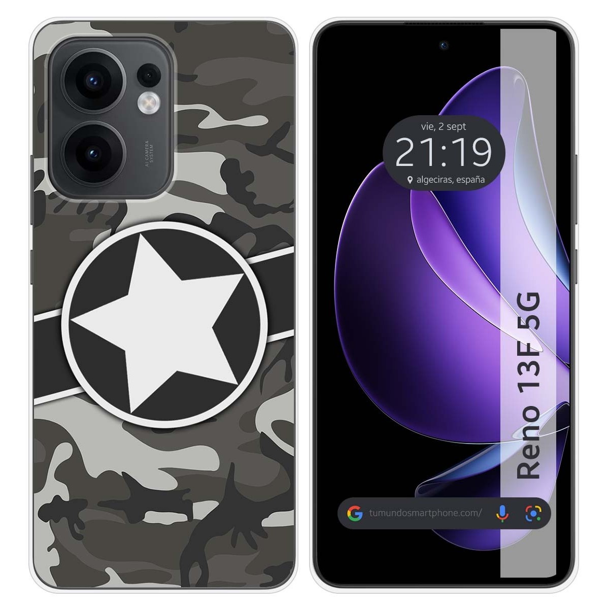 Funda Silicona para Oppo Reno 13F 4G / 13 F 5G diseño Camuflaje 02 Dibujos