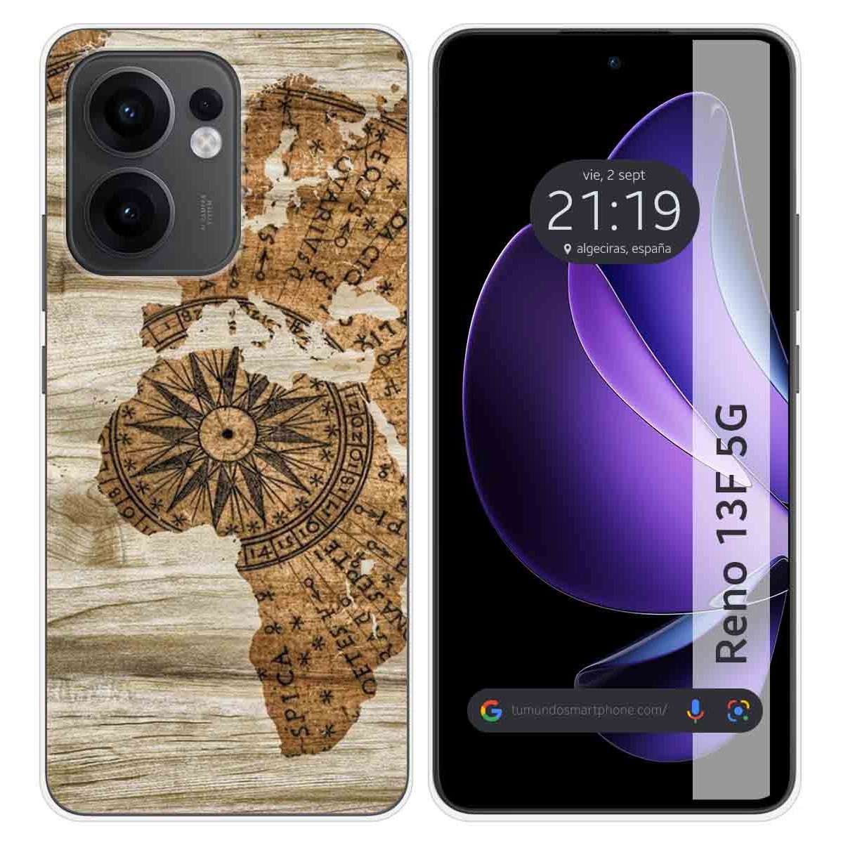 Funda Silicona para Oppo Reno 13F 4G / 13 F 5G diseño Madera 07 Dibujos