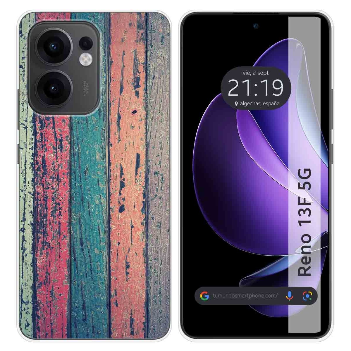 Funda Silicona para Oppo Reno 13F 4G / 13 F 5G diseño Madera 10 Dibujos