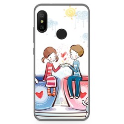 Funda Gel Tpu para Xiaomi Redmi 6 Pro / Mi A2 Lite Diseño Cafe Dibujos