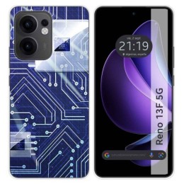 Funda Silicona para Oppo Reno 13F 4G / 13 F 5G diseño Circuito Dibujos