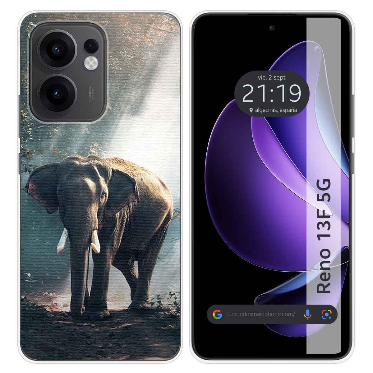 Funda Silicona para Oppo Reno 13F 4G / 13 F 5G diseño Elefante Dibujos