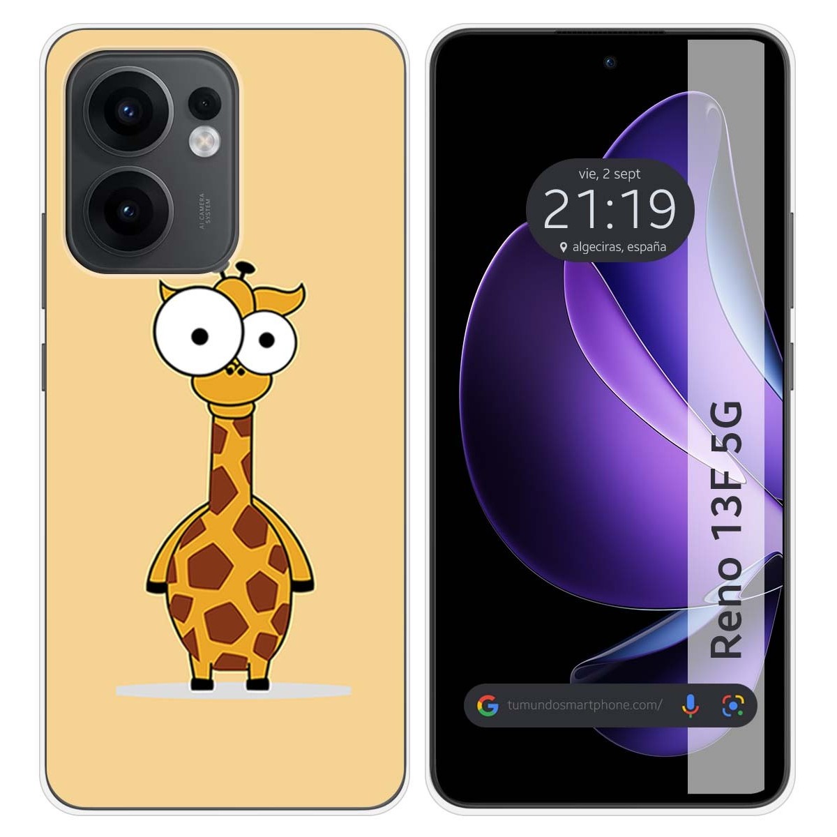 Funda Silicona para Oppo Reno 13F 4G / 13 F 5G diseño Jirafa Dibujos
