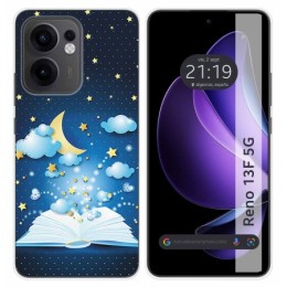 Funda Silicona para Oppo Reno 13F 4G / 13 F 5G diseño Libro Cuentos Dibujos