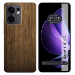 Funda Silicona para Oppo Reno 13F 4G / 13 F 5G diseño Madera Dibujos