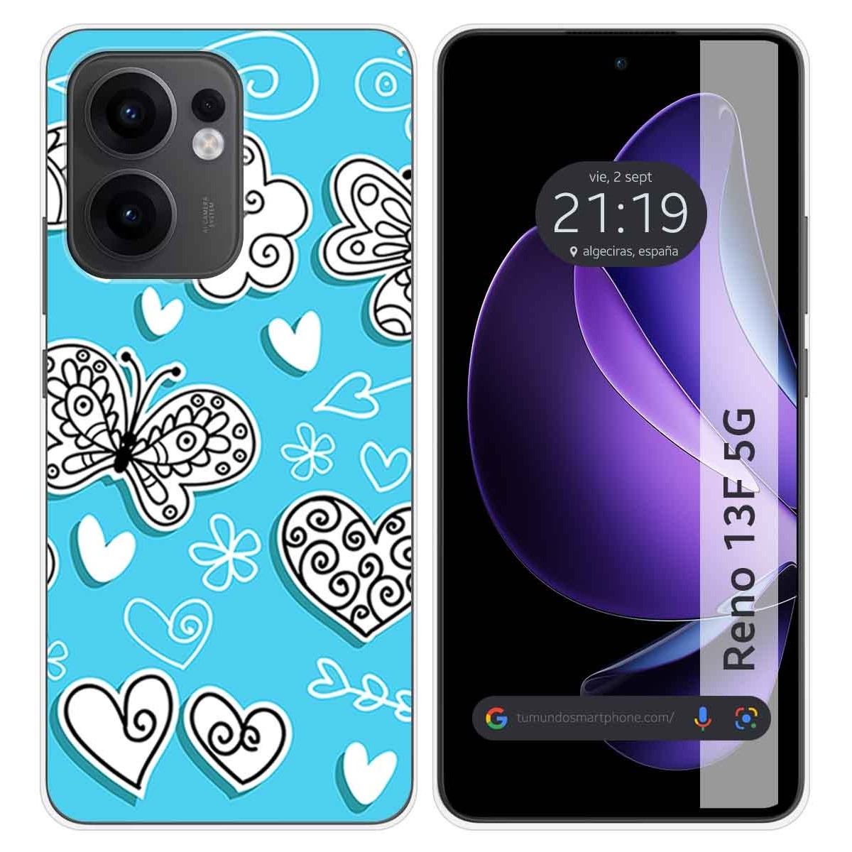 Funda Silicona para Oppo Reno 13F 4G / 13 F 5G diseño Mariposas Dibujos