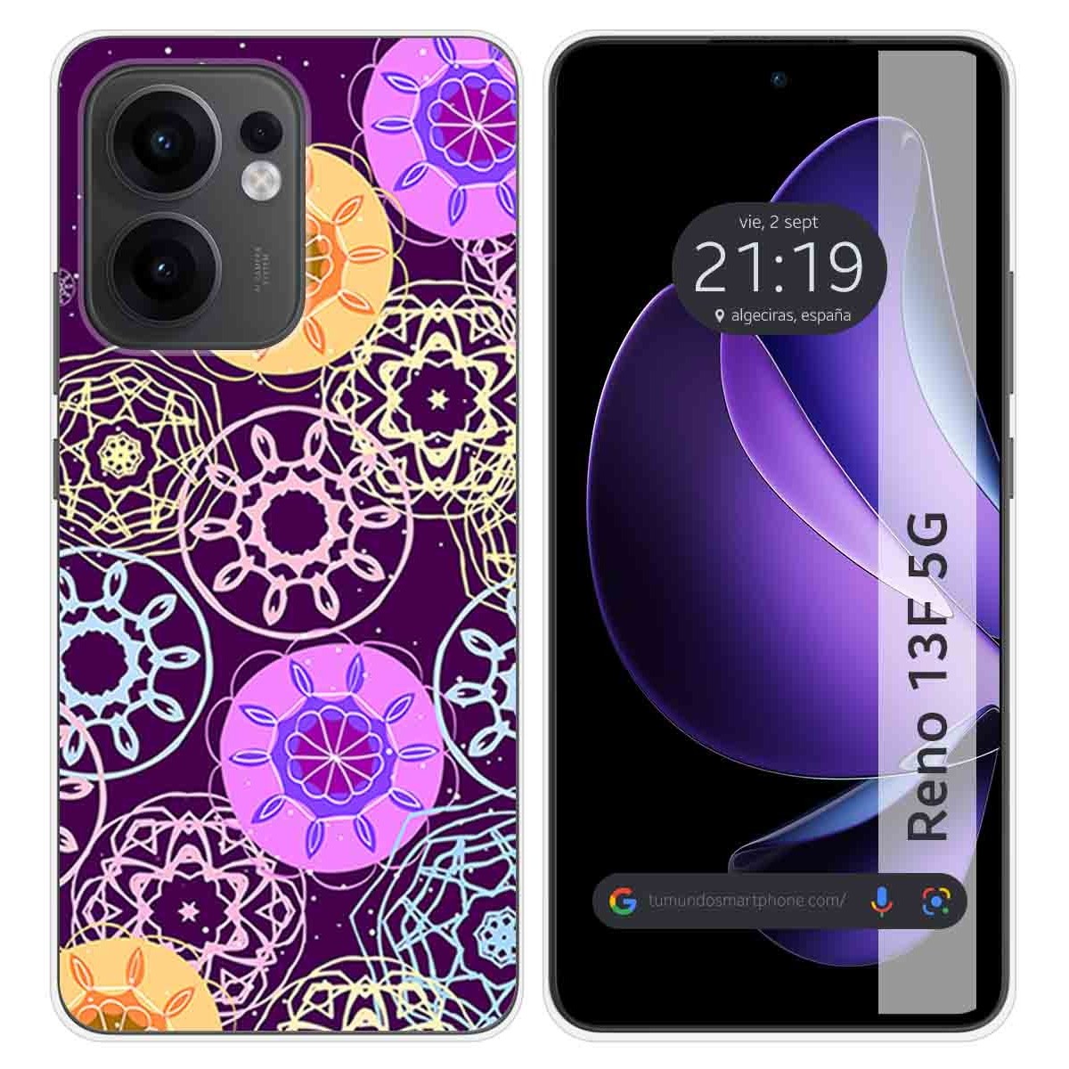 Funda Silicona para Oppo Reno 13F 4G / 13 F 5G diseño Radial Dibujos