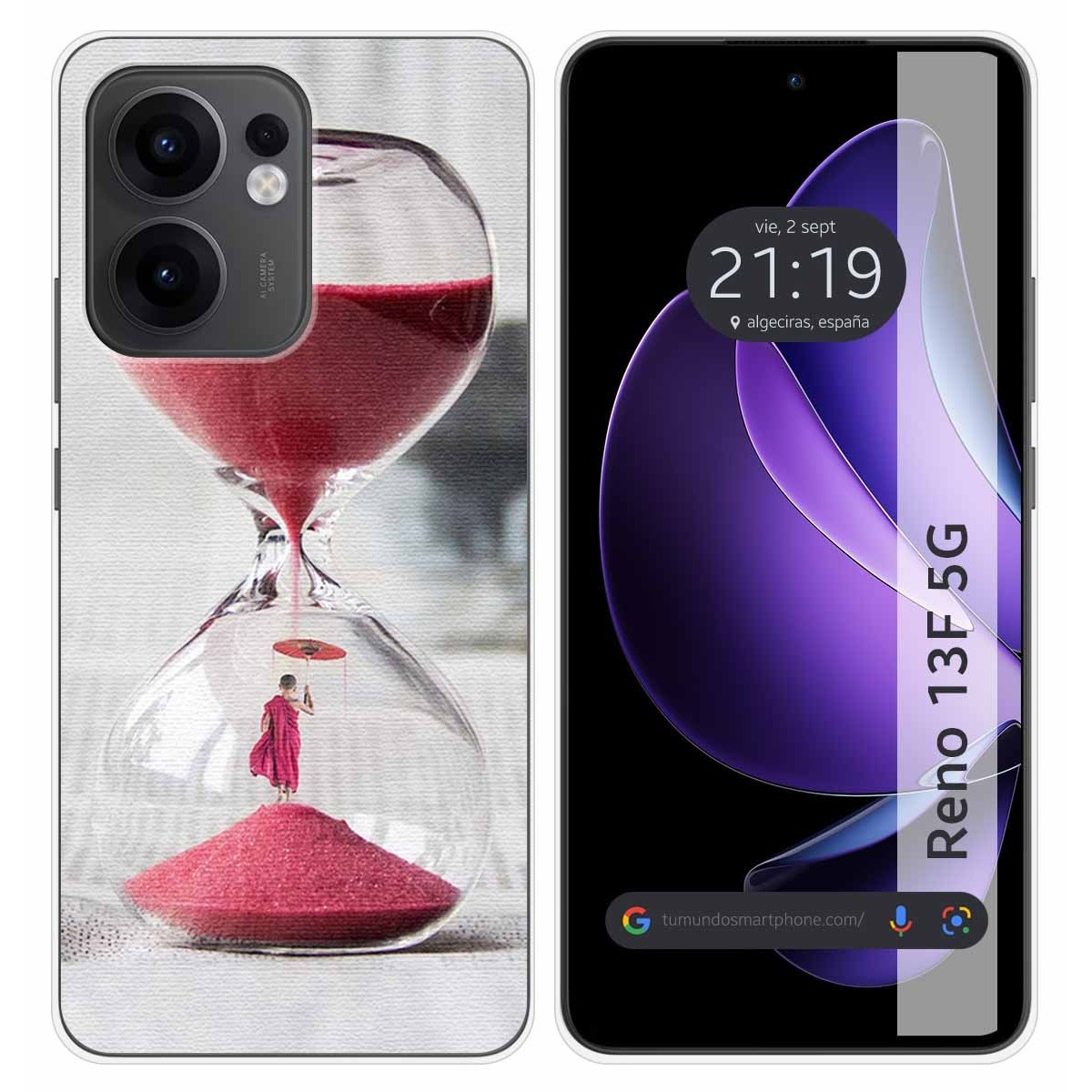Funda Silicona para Oppo Reno 13F 4G / 13 F 5G diseño Reloj Dibujos