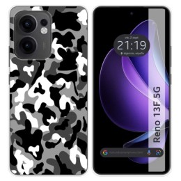 Funda Silicona para Oppo Reno 13F 4G / 13 F 5G diseño Snow Camuflaje Dibujos