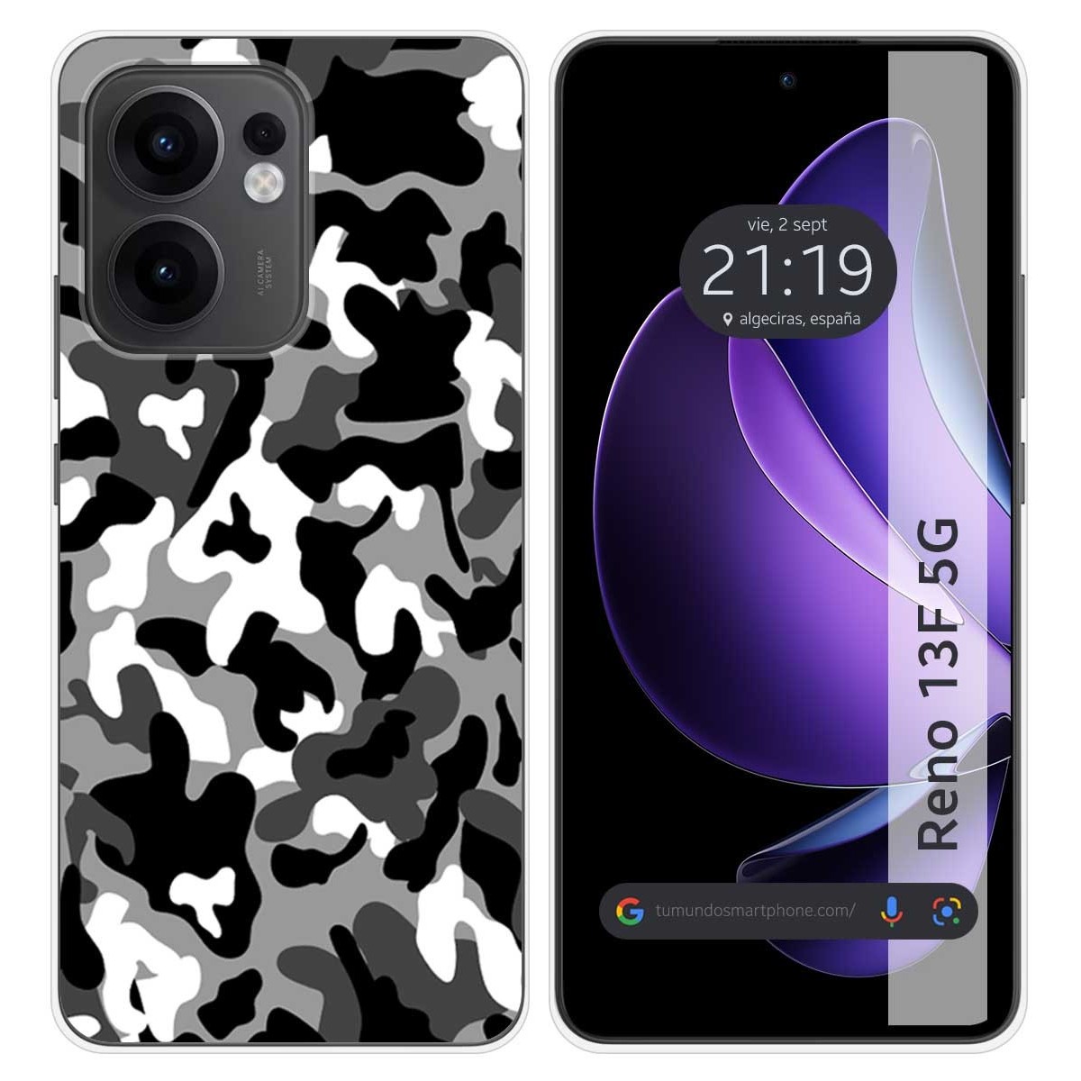 Funda Silicona para Oppo Reno 13F 4G / 13 F 5G diseño Snow Camuflaje Dibujos