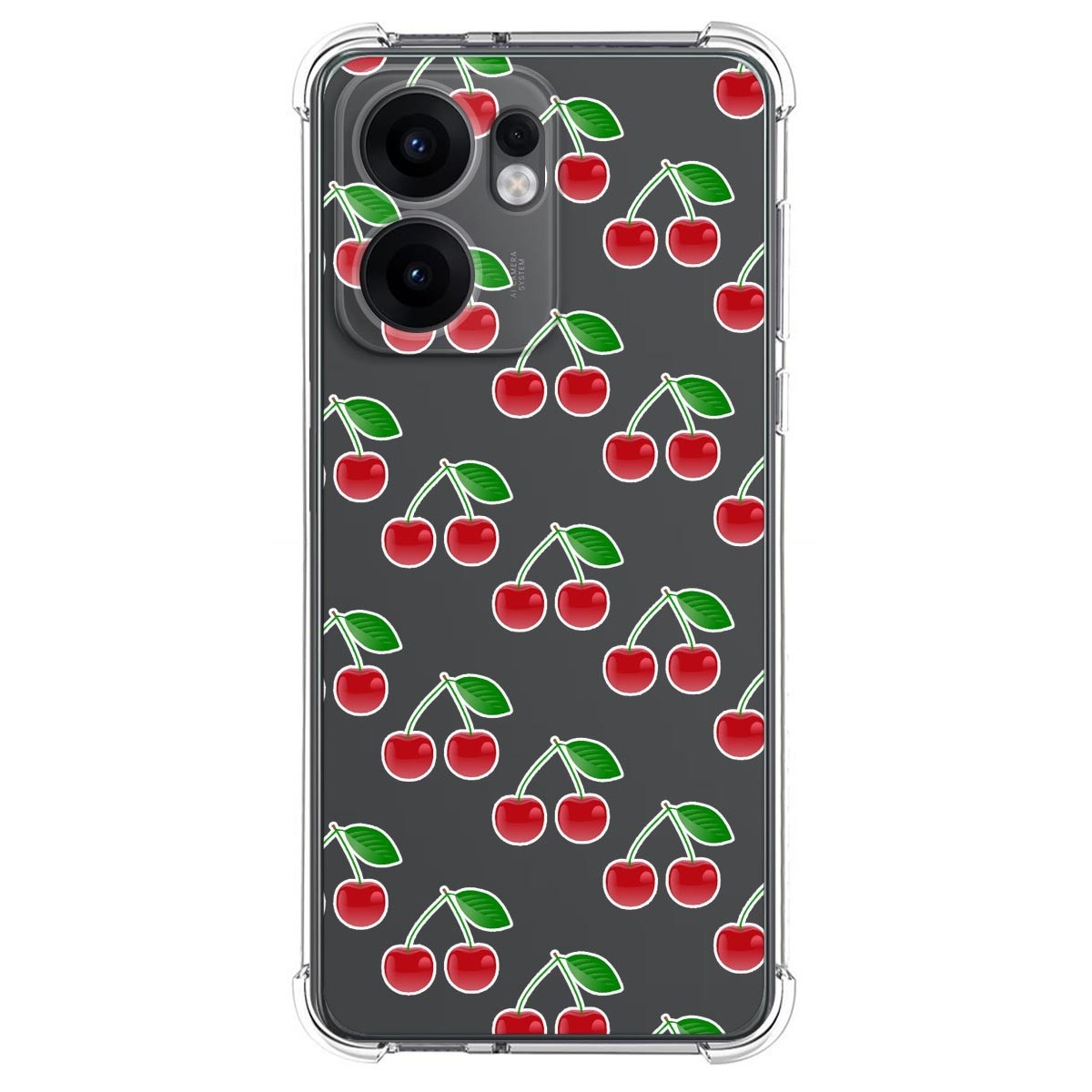 Funda Silicona Antigolpes para Oppo Reno 13F 4G / 13 F 5G diseño Cerezas Dibujos