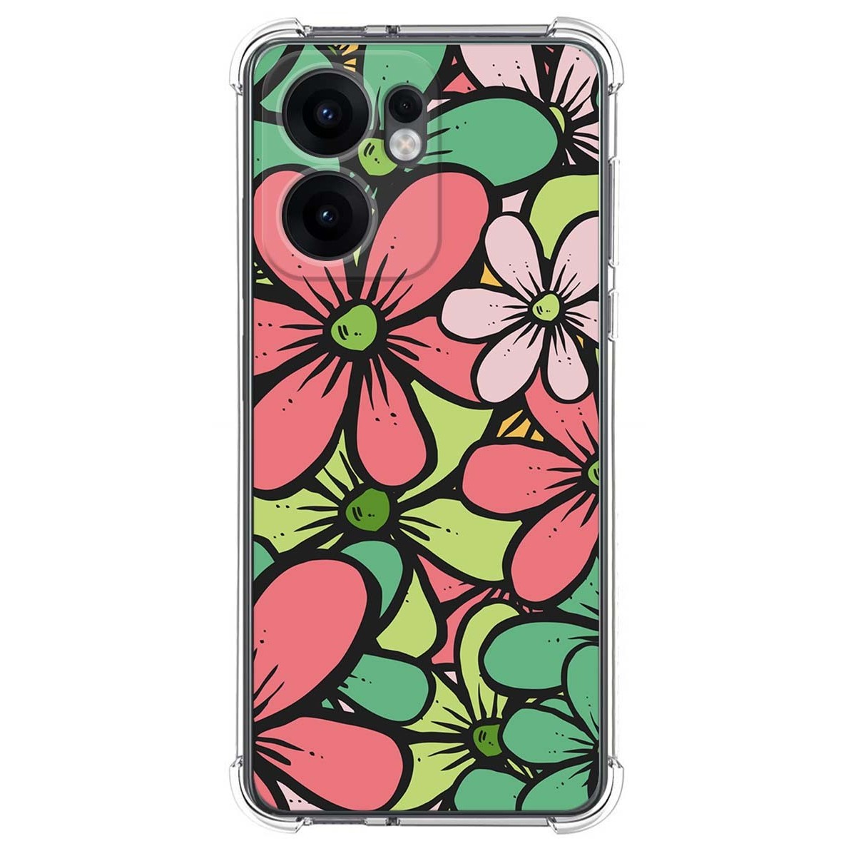 Funda Silicona Antigolpes para Oppo Reno 13F 4G / 13 F 5G diseño Flores 02 Dibujos