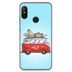 Funda Gel Tpu para Xiaomi Redmi 6 Pro / Mi A2 Lite Diseño Furgoneta Dibujos