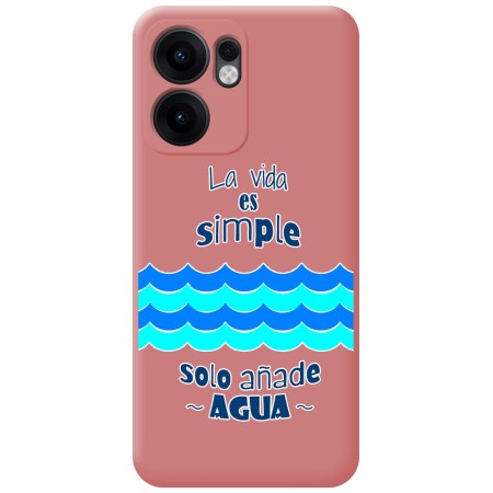 Funda Silicona Líquida Rosa para Oppo Reno 13F 4G / 13 F 5G diseño Agua Dibujos