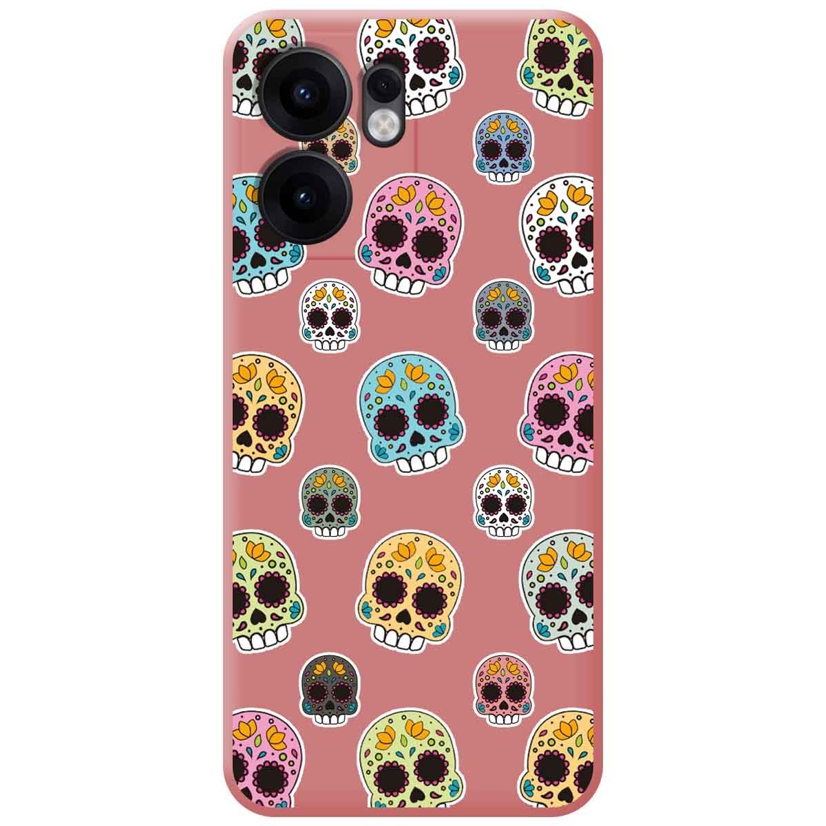Funda Silicona Líquida Rosa para Oppo Reno 13F 4G / 13 F 5G diseño Catrina Dibujos