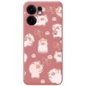 Funda Silicona Líquida Rosa para Oppo Reno 13F 4G / 13 F 5G diseño Cerdos Dibujos
