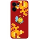 Funda Silicona Líquida Roja para Oppo Reno 13F 4G / 13 F 5G diseño Abeja Dibujos