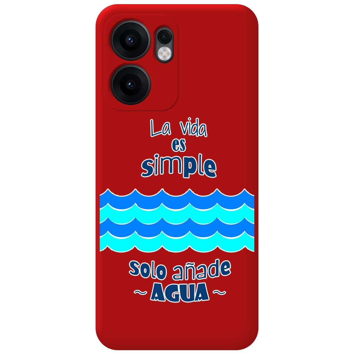 Funda Silicona Líquida Roja para Oppo Reno 13F 4G / 13 F 5G diseño Agua Dibujos