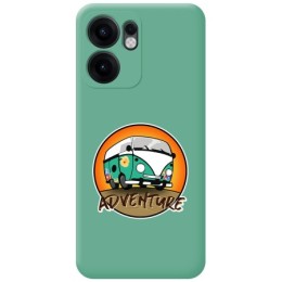 Funda Silicona Líquida Verde para Oppo Reno 13F 4G / 13 F 5G diseño Adventure Dibujos