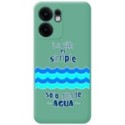 Funda Silicona Líquida Verde para Oppo Reno 13F 4G / 13 F 5G diseño Agua Dibujos
