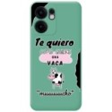 Funda Silicona Líquida Verde para Oppo Reno 13F 4G / 13 F 5G diseño Vaca Dibujos