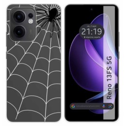 Funda Silicona Transparente para Oppo Reno 13FS 4G / 13 FS 5G diseño Araña Dibujos