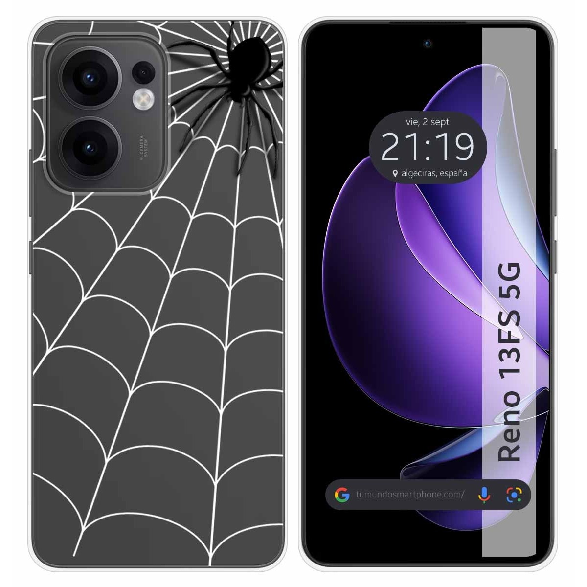 Funda Silicona Transparente para Oppo Reno 13FS 4G / 13 FS 5G diseño Araña Dibujos