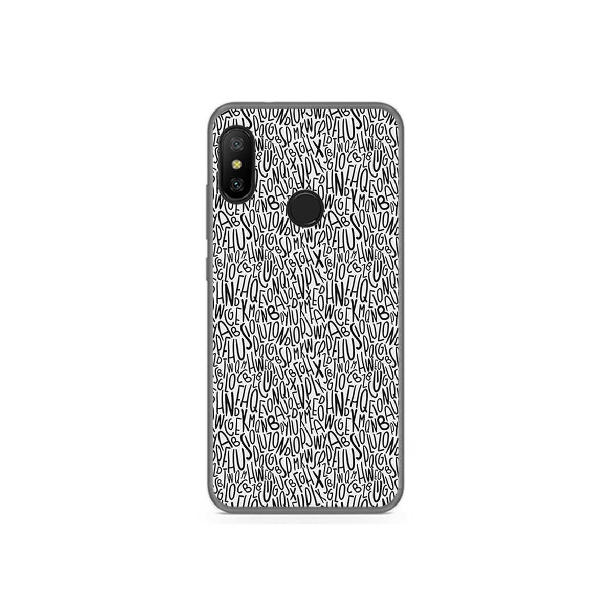 Funda Gel Tpu para Xiaomi Redmi 6 Pro / Mi A2 Lite Diseño Letras Dibujos