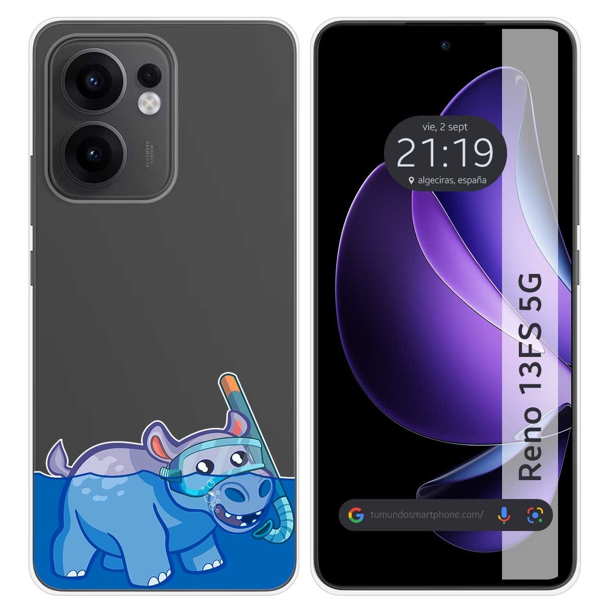 Funda Silicona Transparente para Oppo Reno 13FS 4G / 13 FS 5G diseño Hipo Dibujos