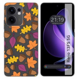 Funda Silicona Transparente para Oppo Reno 13FS 4G / 13 FS 5G diseño Otoño Dibujos