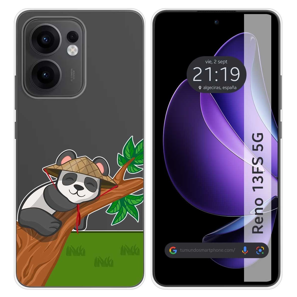 Funda Silicona Transparente para Oppo Reno 13FS 4G / 13 FS 5G diseño Panda Dibujos