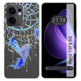Funda Silicona Transparente para Oppo Reno 13FS 4G / 13 FS 5G diseño Plumas Dibujos