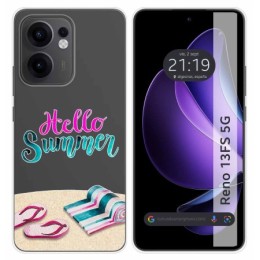 Funda Silicona Transparente para Oppo Reno 13FS 4G / 13 FS 5G diseño Summer Dibujos