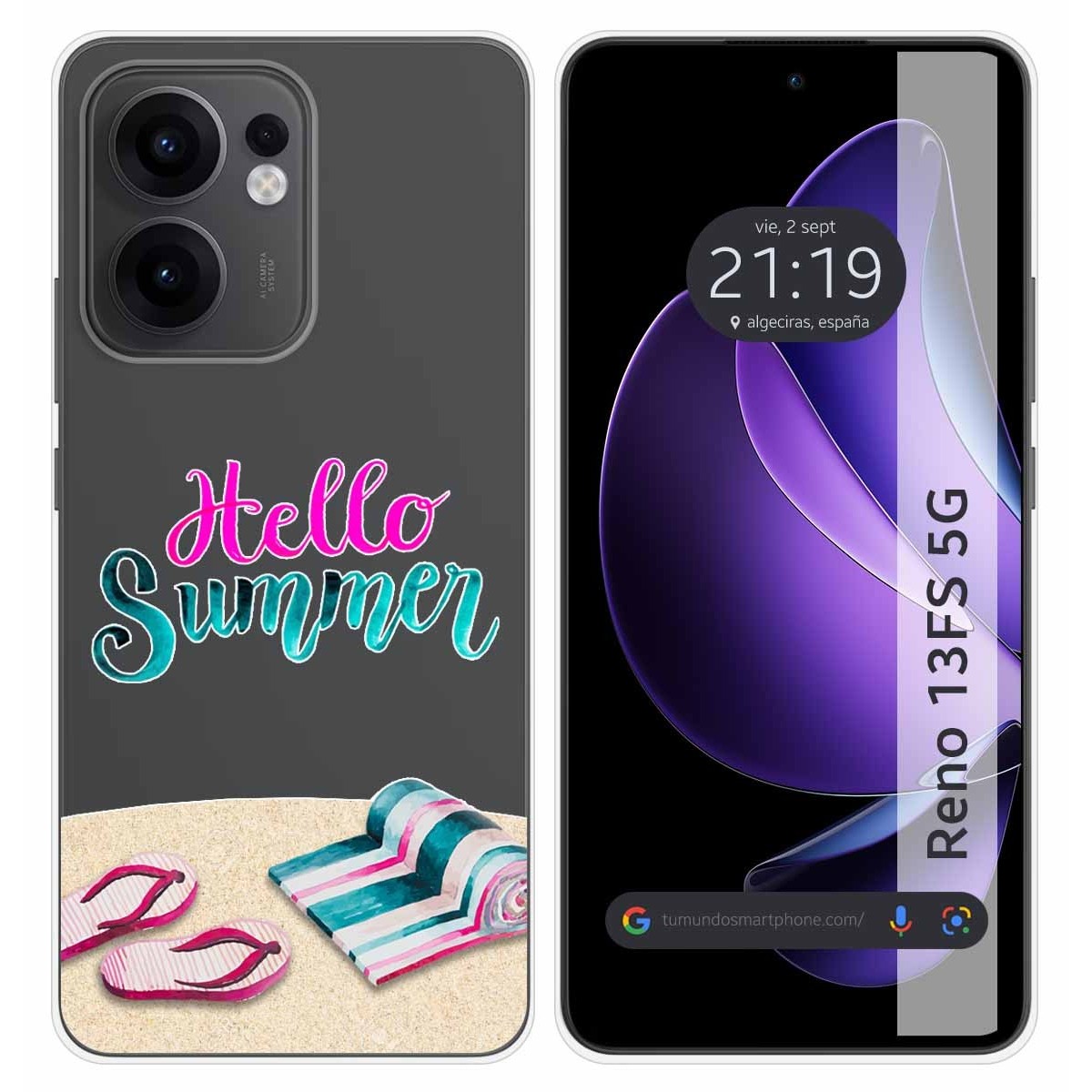 Funda Silicona Transparente para Oppo Reno 13FS 4G / 13 FS 5G diseño Summer Dibujos